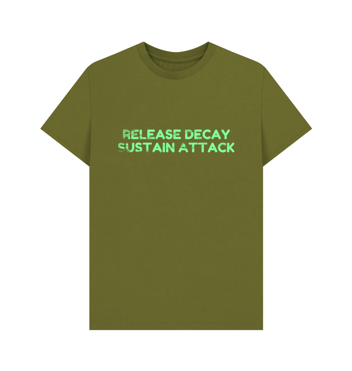 Moss Green Printed T-shirt Front