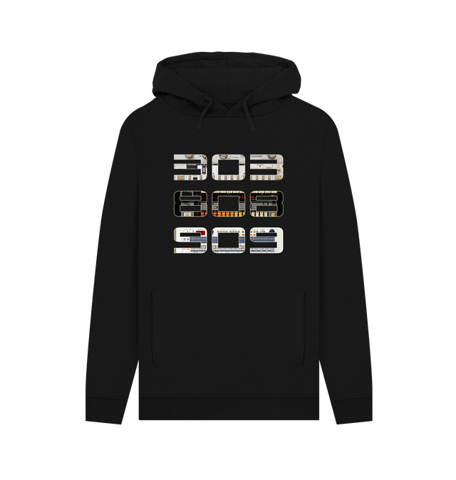 Black Printed Hoody Front