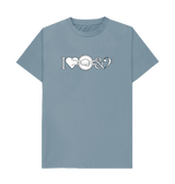Stone Blue I Love Drum & Bass Graphic T-Shirt