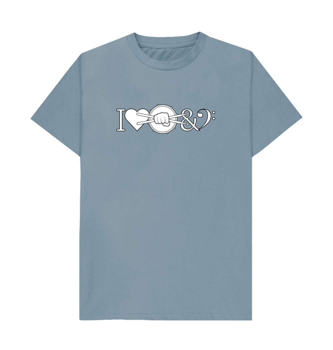 Stone Blue I Love Drum & Bass Graphic T-Shirt