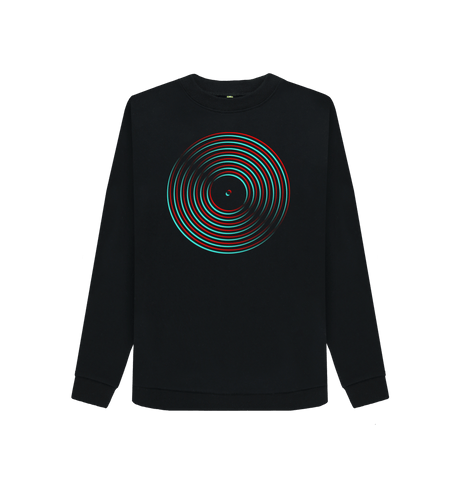 Black Printed Sweater Front