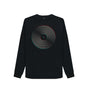 Black Womens Vinyl Record Outline Sweatshirt