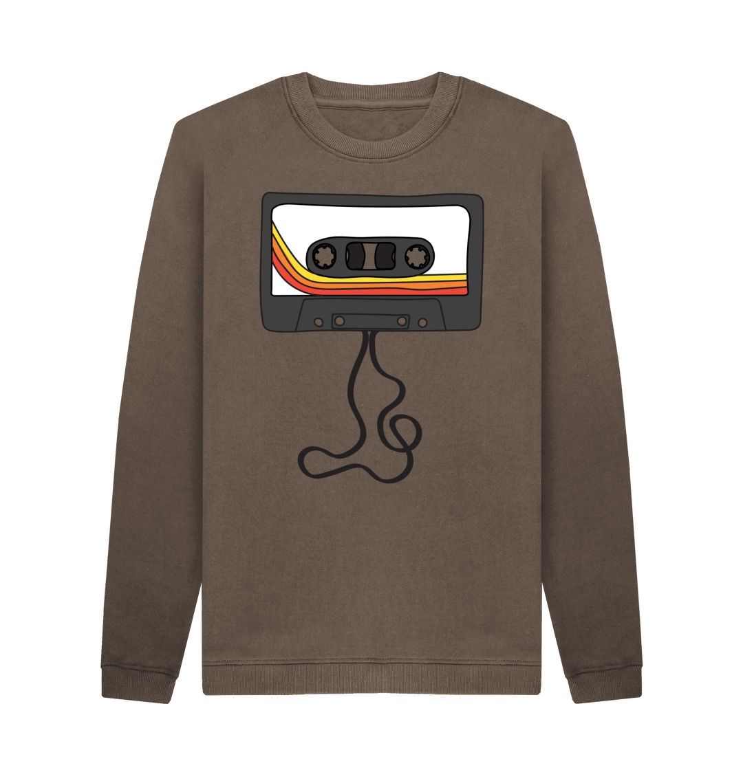 Chocolate Mens Unwound Cassette Graphic Sweatshirt