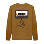 Brown Mens Unwound Cassette Graphic Sweatshirt