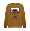 Brown Mens Unwound Cassette Graphic Sweatshirt