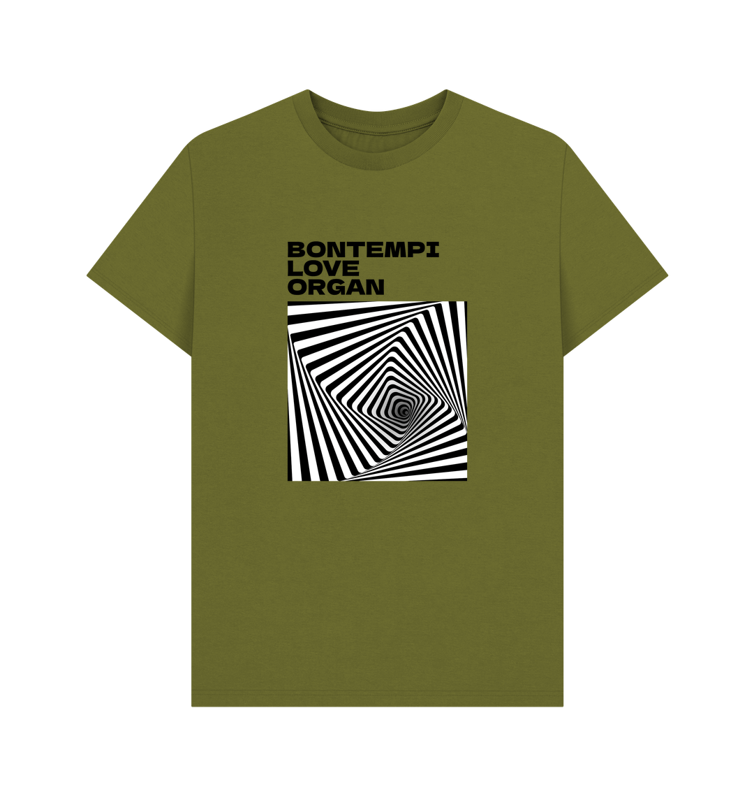 Moss Green Bontempi Love Organ Black & White Graphic Mens T-Shirt