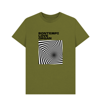 Moss Green Bontempi Love Organ Black & White Graphic Mens T-Shirt