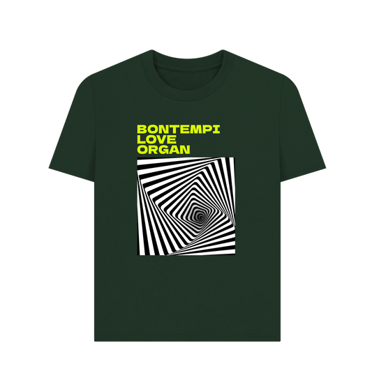 Evergreen Bontempi Love Organ Green & Black Graphic Womens T-Shirt