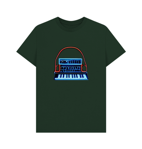 Evergreen Neon Moog Style Synth Mens T-Shirt