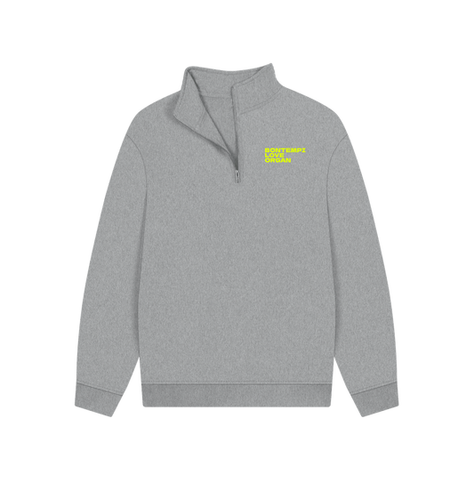 Athletic Grey Bontempi Love Organ Unisex Quarter Zip Sweatshirt with pocket logo