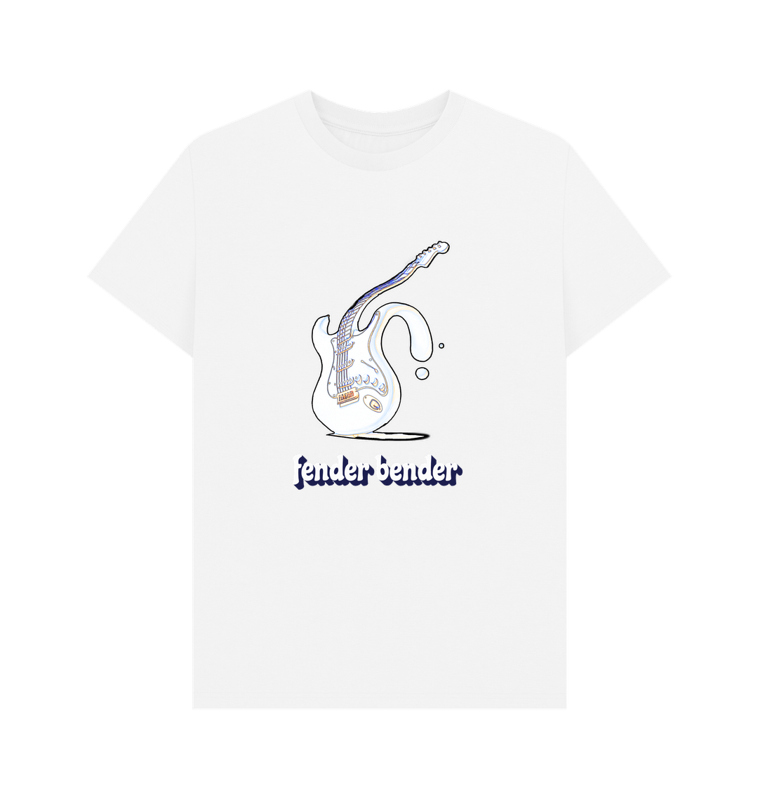 White \"Fender Bender\" Liquid Stratocaster T-Shirt