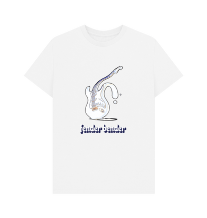 White \"Fender Bender\" Liquid Stratocaster T-Shirt