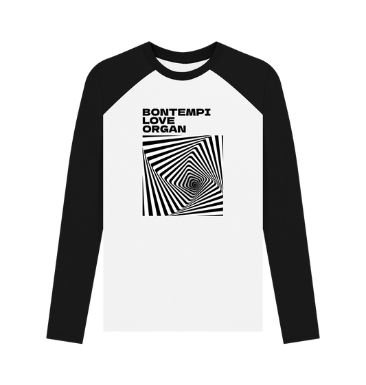 Black-White Bontempi Love Organ Black & White Graphic Mens Baseball Shirt