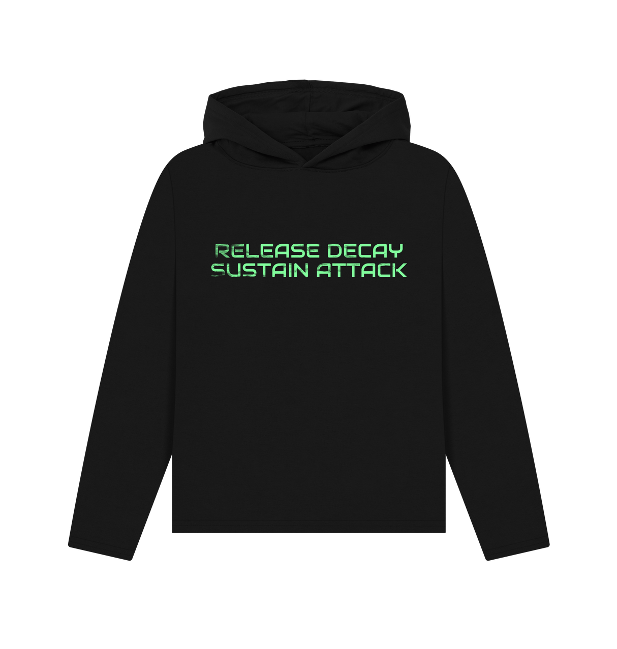 Black Printed Hoody Front