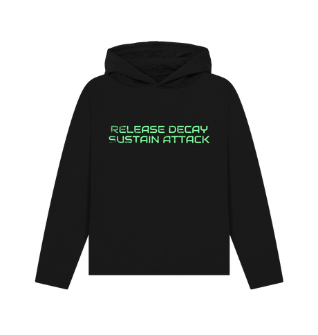 Black Printed Hoody Front