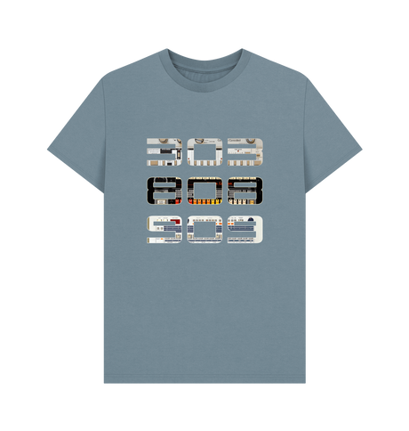 Stone Blue Printed T-shirt Front