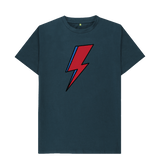 Denim Blue David Bowie Lightning Bolt Mens T-Shirt