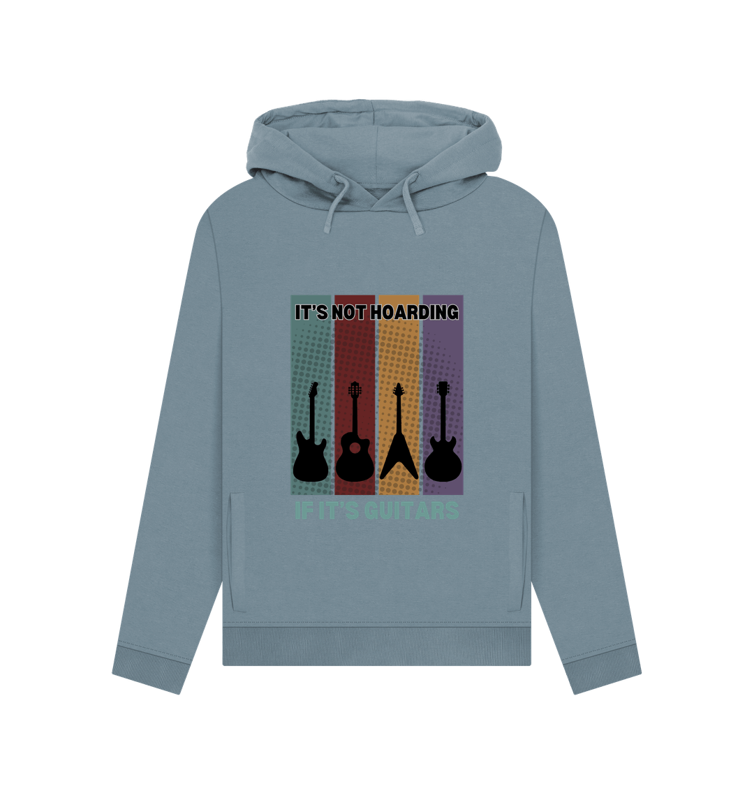 Stone Blue \"It's Not Hoarding If It's Guitars\" Womens Pullover Hoodie