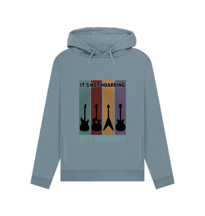 Stone Blue \"It's Not Hoarding If It's Guitars\" Womens Pullover Hoodie