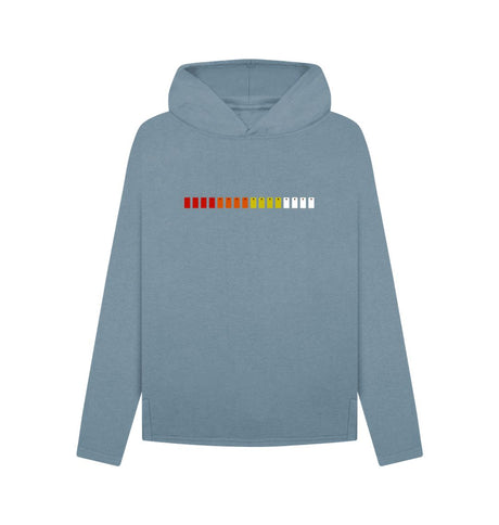 Stone Blue Womens TR-808 Simple Pads Hoodie