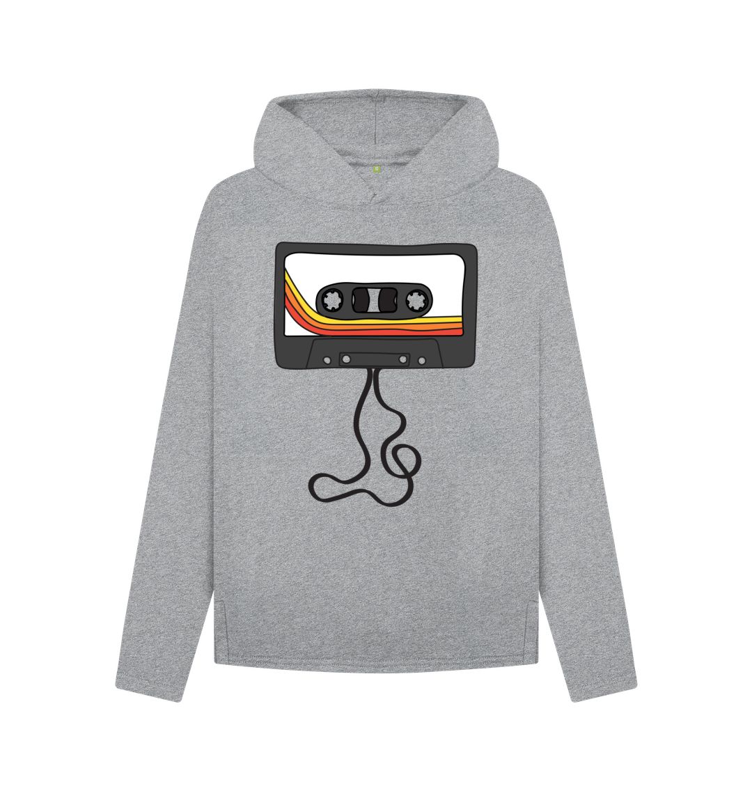 Athletic Grey Womens Unwound Cassette Graphic Hoodie