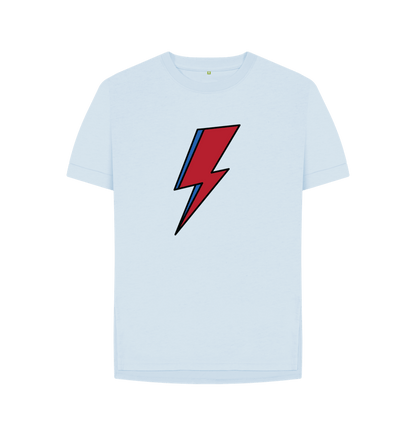 Sky Blue David Bowie Lightning Bolt Womens T-Shirt