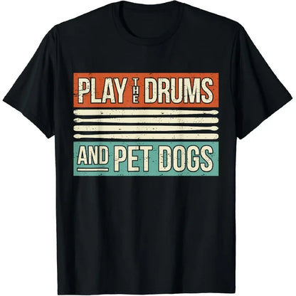 Retro Drummer Dog Owner Mens T-Shirt