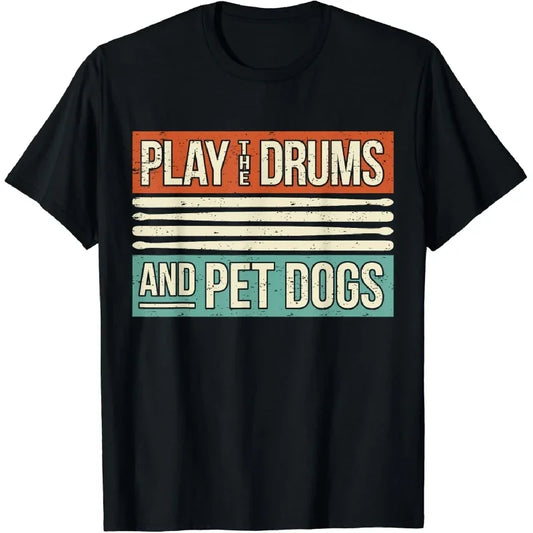 Retro Drummer Dog Owner Mens T-Shirt