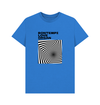 Bright Blue Bontempi Love Organ Black & White Graphic Mens T-Shirt