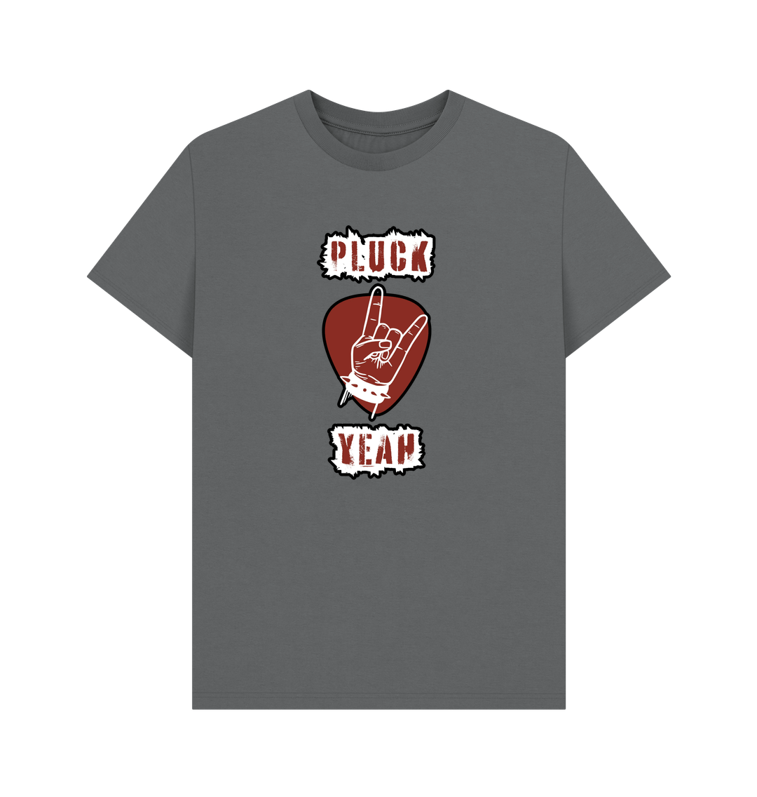 Slate Grey \"Pluck Yeah\" Graphic Mens T-Shirt