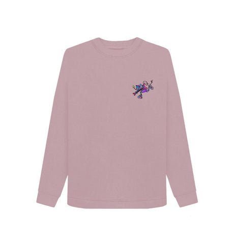Mauve Womens Cartoon Character Flying V Sweater