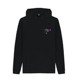 Black Mens Cartoon Character Flying V Hoodie
