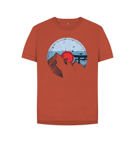 Rust Womens Vinyl Record Mountain T-Shirt