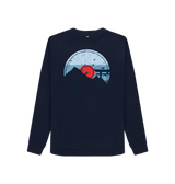 Navy Blue Printed Sweater Front
