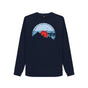 Navy Blue Womens Vinyl Record Mountain Sweatshirt
