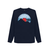 Navy Blue Womens Vinyl Record Mountain Sweatshirt