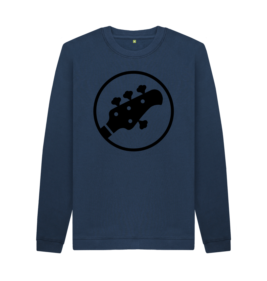 Navy Blue Printed Sweater Front