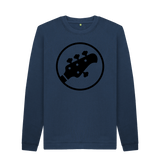 Navy Blue Printed Sweater Front