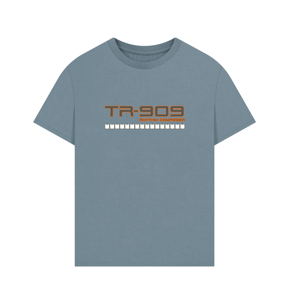 Stone Blue Printed T-shirt Front