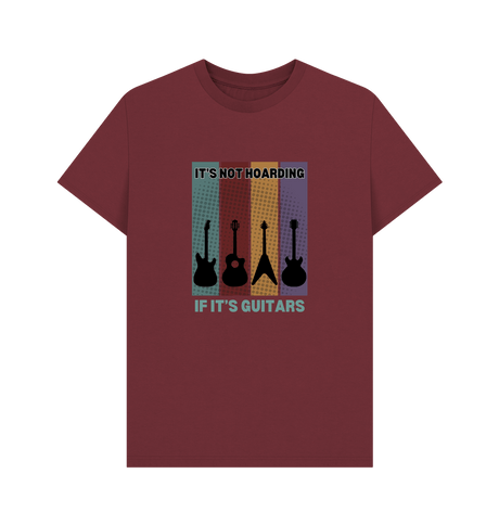 Red Wine \"It's Not Hoarding If It's Guitars\" Mens T-Shirt