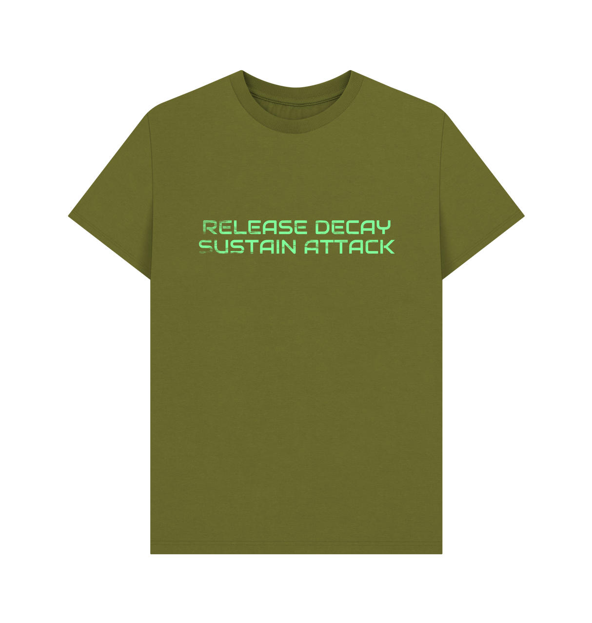 Moss Green Printed T-shirt Front
