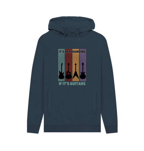 Navy \"It's Not Hoarding If It's Guitars\" Guitarist Mens Hoodie