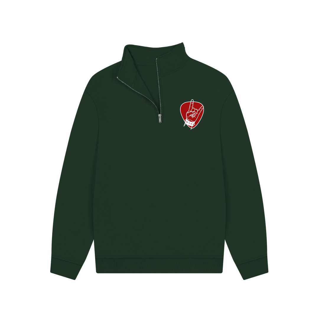 Evergreen Rock Plectrum Pocket Graphic Unisex Quarter Zip Sweatshirt