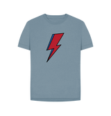 Stone Blue David Bowie Lightning Bolt Womens T-Shirt
