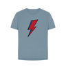 Stone Blue David Bowie Lightning Bolt Womens T-Shirt