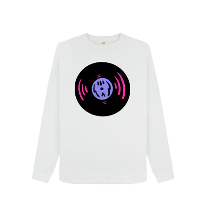 White Women's Record Graphic Sweatshirt