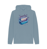 Stone Blue Printed Hoody Front