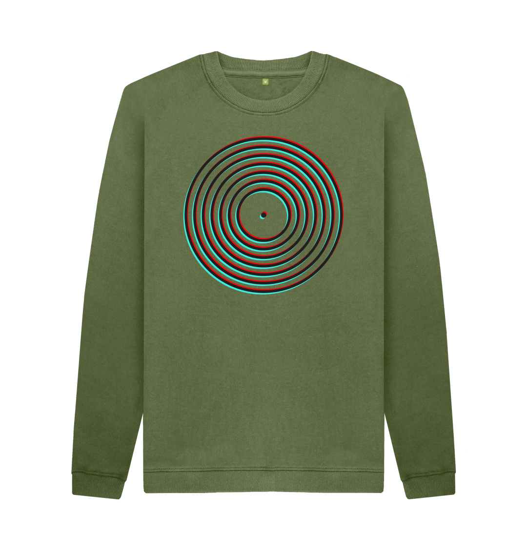 Khaki Printed Sweater Front