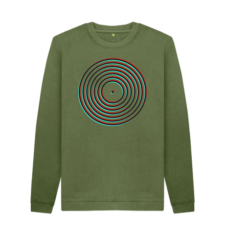 Khaki Printed Sweater Front