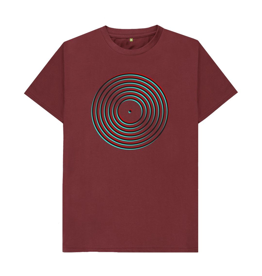 Red Wine Vinyl Record Outline T-Shirt